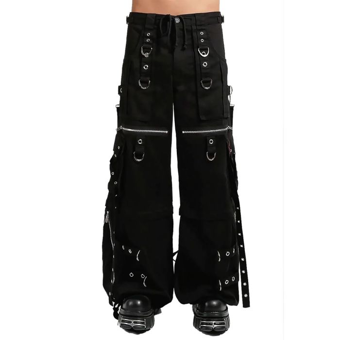Nuvoun Men's Gothic Rave X-Strap Baggy Pants