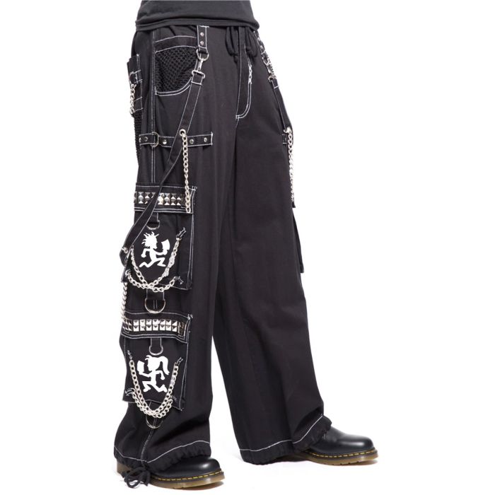 Nuvoun Men's Black Gothic Bondage Pants Punk Rock Cargo Trousers