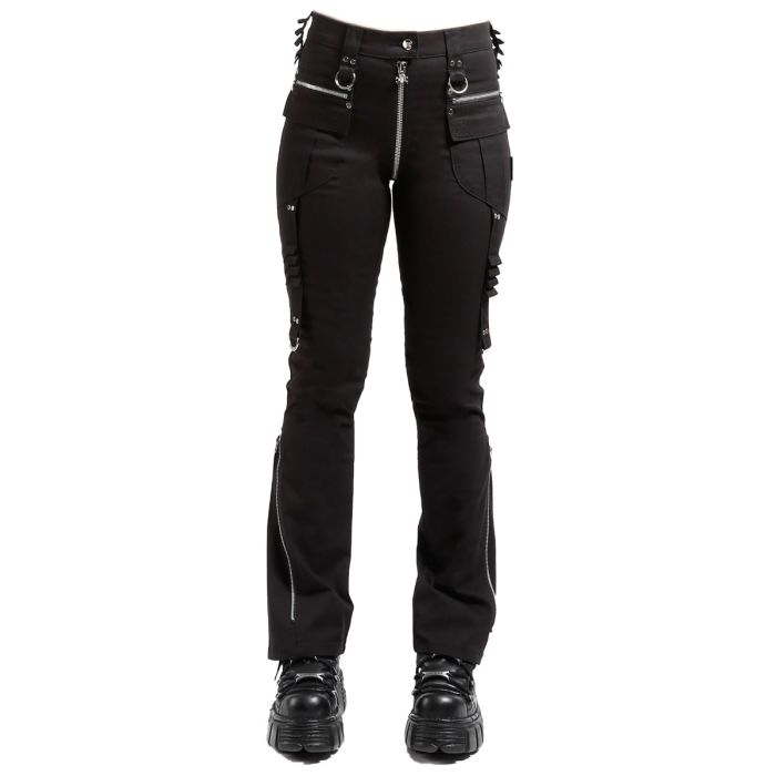 Nuvoun Edgy Streetwear Tactical Women's Gothic Pant in black.
