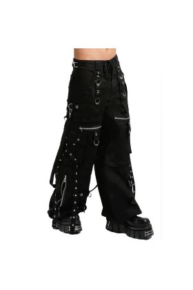 Nuvoun Men&#039;s Gothic Rave X-Strap Baggy Pants