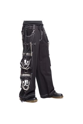 Nuvoun Men's Black Gothic Bondage Pants Punk Rock Cargo Trousers