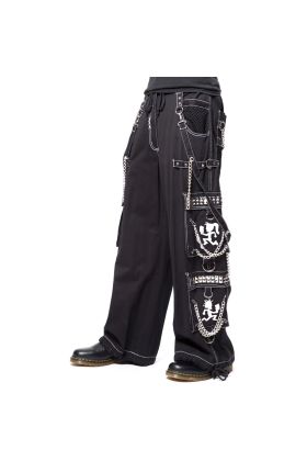 Nuvoun Men&#039;s Black Gothic Bondage Pants Punk Rock Cargo Trousers