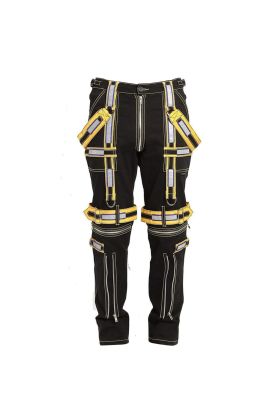 Nuvoun Men's Gothic Rave X-Strap Baggy Pants
