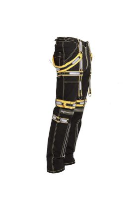 Nuvoun Men&#039;s Gothic Rave X-Strap Baggy Pants