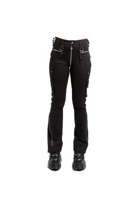 Nuvoun Edgy Streetwear Tactical Women's Gothic Pant in black.